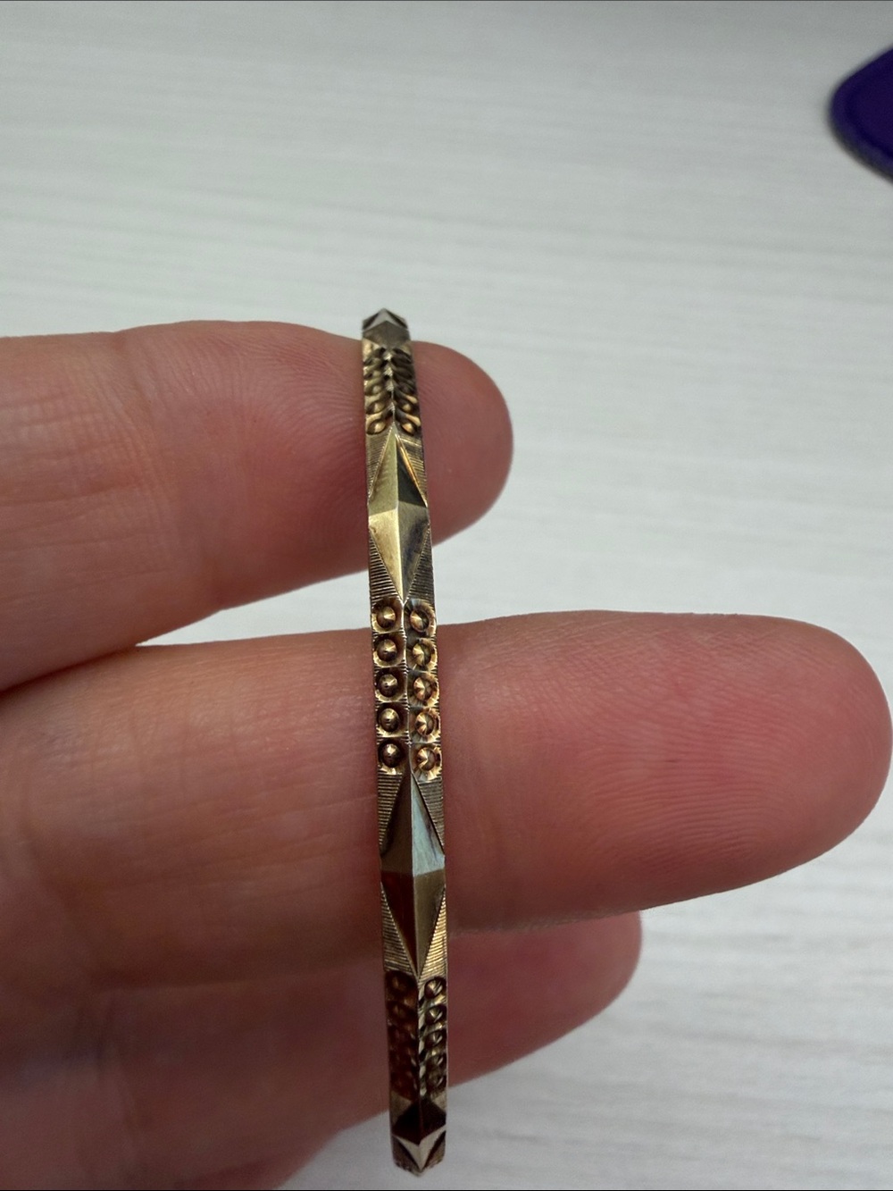 Sterling silver Gold-Tone Faceted Women's Bangle with Beaded Accent